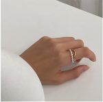 InzheG Stretch Freshwater Pearl Rings with 14k gold plated Beaded Adjustable Stackable rings Holiday Gift for Women Girls - Image 5